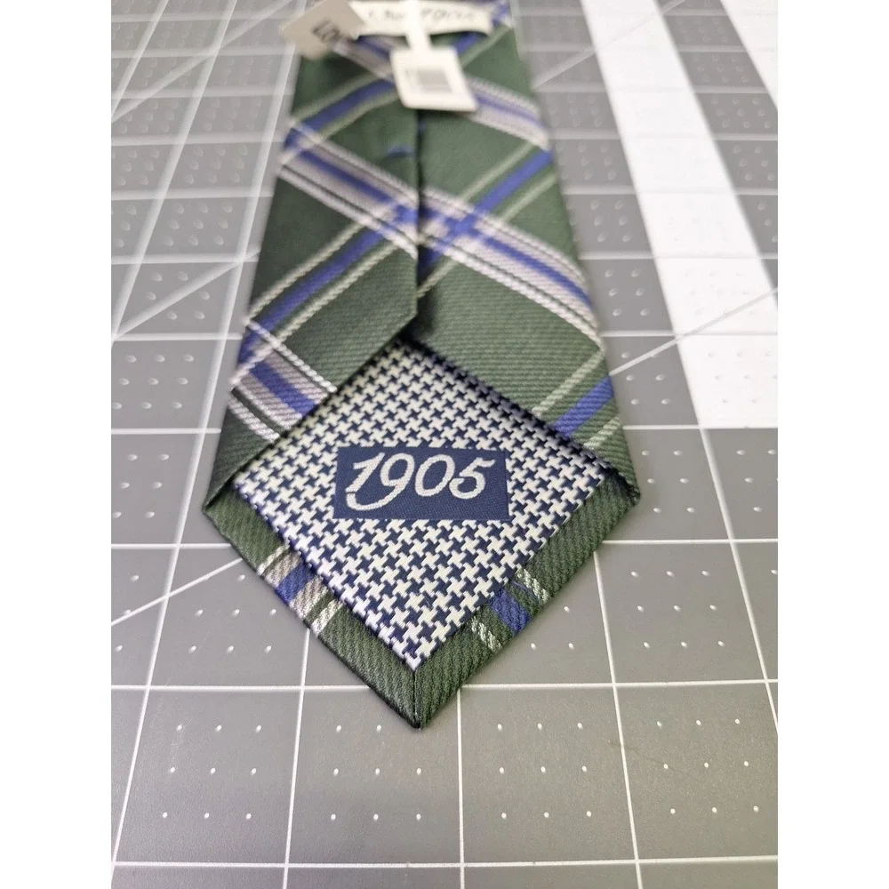 JOS A BANK 1905 Green Plaid 100%‎ Silk Men's Neck Tie 62